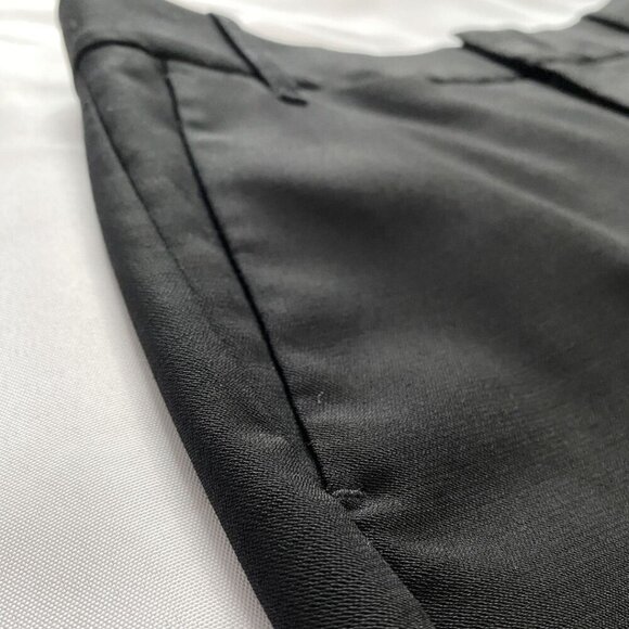 VINCE. BLACK WOOL BLEND CUFFED COIN POCKETS TROUSERS STYLE V473221483 - 2 - Picture 7 of 9